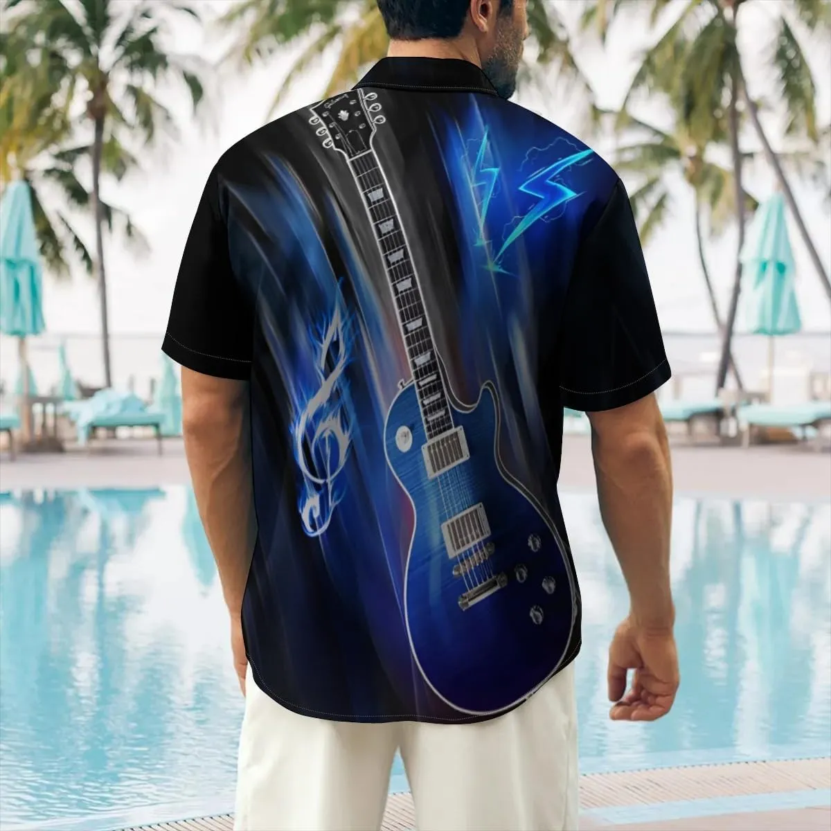 Ecosunny Music Shirts for Men Hawaiian Bowling Printed Short Sleeve Casual Button Down Shirts