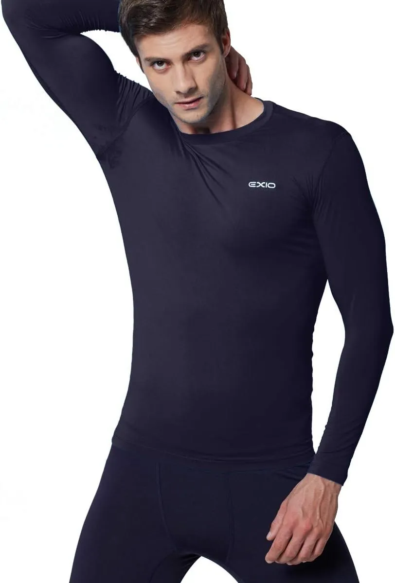 EXIO Mens Compression Baselayer Top Cool Dry Long & Short Sleeve Workout Shirt