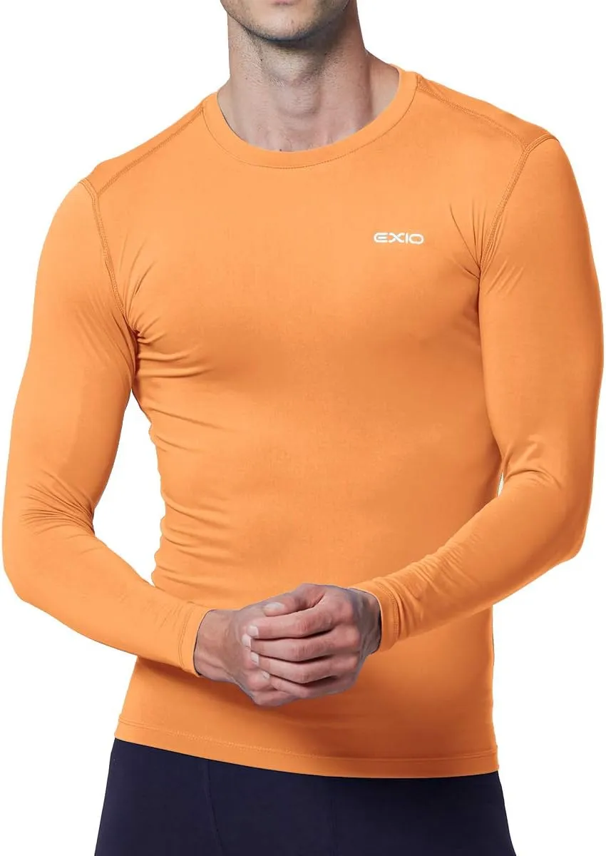 EXIO Mens Compression Baselayer Top Cool Dry Long & Short Sleeve Workout Shirt