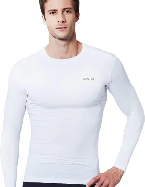 EXIO Mens Compression Baselayer Top Cool Dry Long & Short Sleeve Workout Shirt