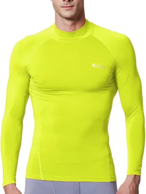 EXIO Mens Mock Compression Baselayer Top Cool Dry Long-Sleeve Shirt EX-T02