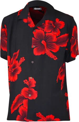 Favant Hawaiian Shirts - Hibiscus Comfortable Hawaiian Beach Shirt for Men. Lightweight Mens Hawaiian Shirts Dries Quickly
