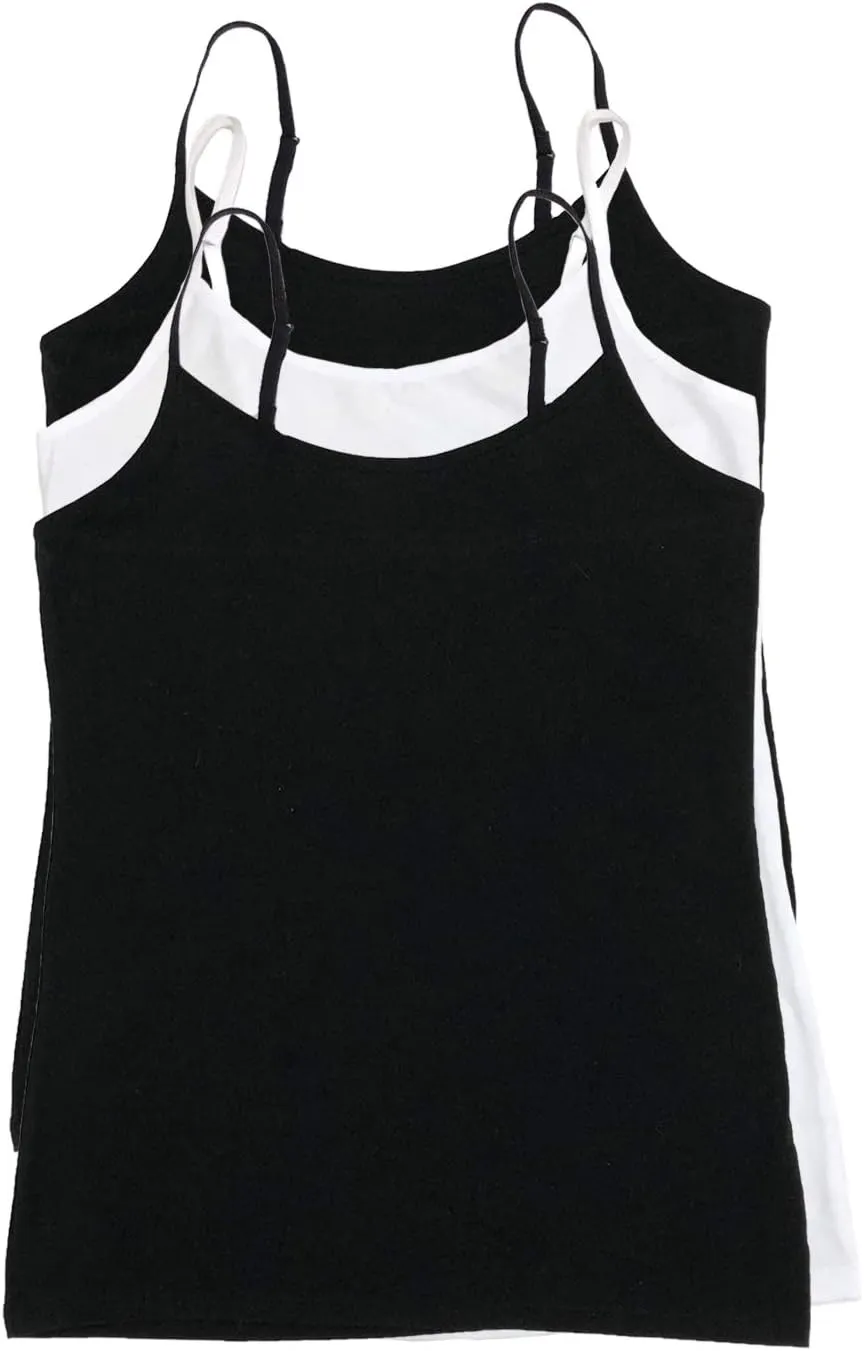 Felina Womens Cotton Modal Camisole, Adjustable Cotton Tank Top 3-Pack