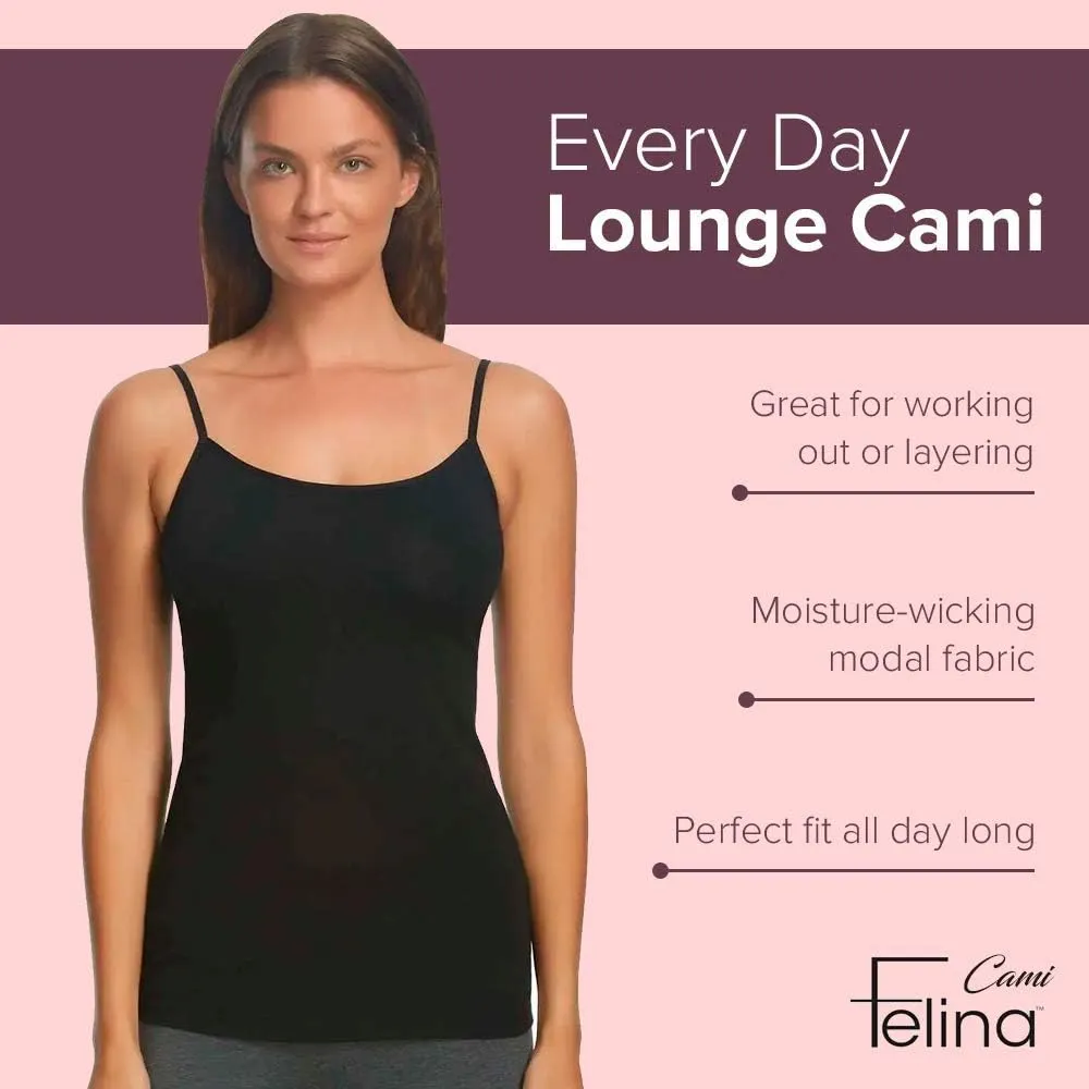 Felina Womens Cotton Modal Camisole, Adjustable Cotton Tank Top 3-Pack