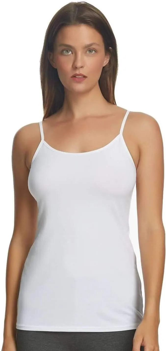 Felina Womens Cotton Modal Camisole, Adjustable Cotton Tank Top 3-Pack