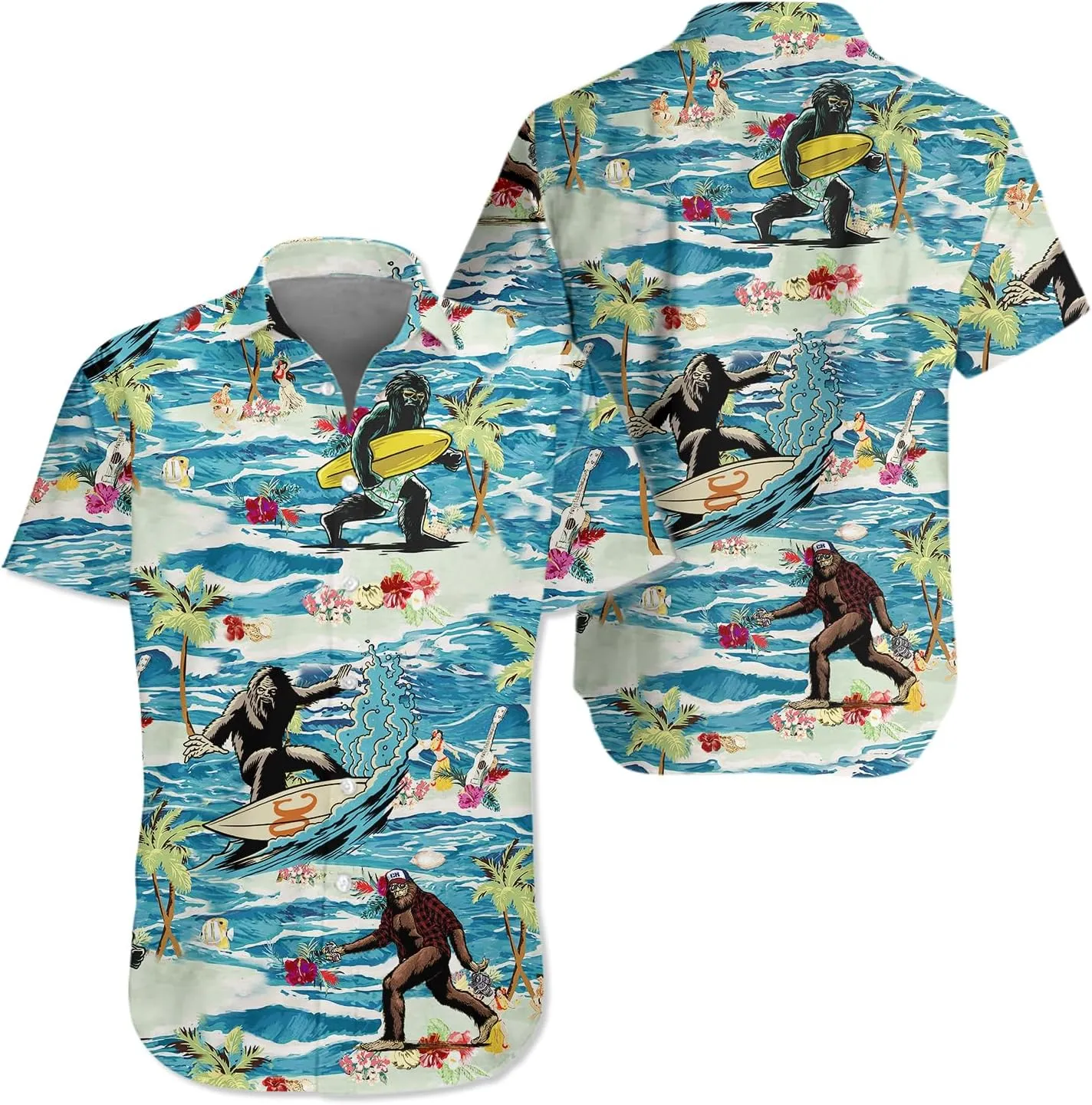 Funny Hawaiian Shirts for Men Palm Beach Shirts Tropical Vacation Shirts H2
