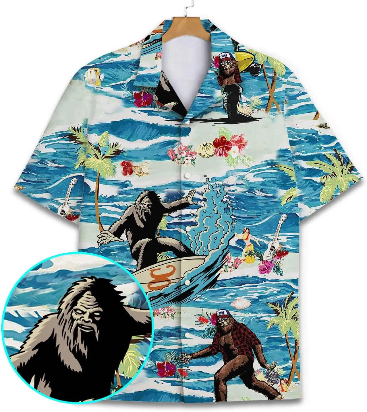 Funny Hawaiian Shirts for Men Palm Beach Shirts Tropical Vacation Shirts H2