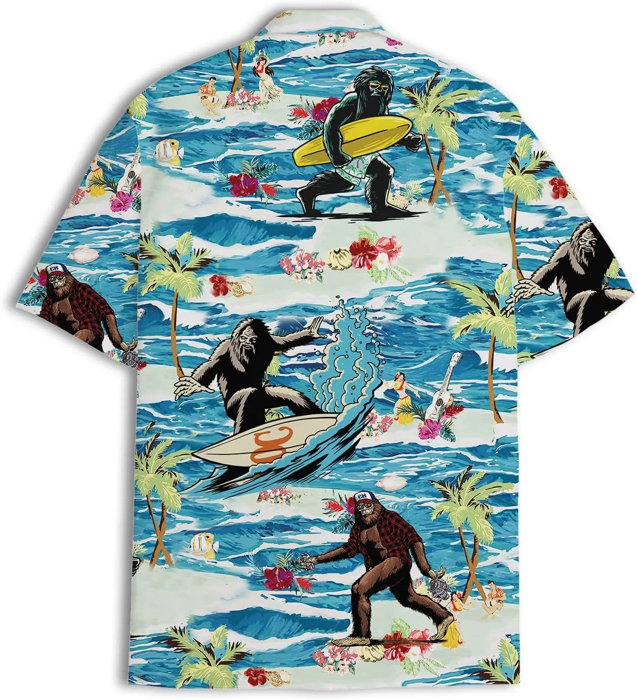 Funny Hawaiian Shirts for Men Palm Beach Shirts Tropical Vacation Shirts H2