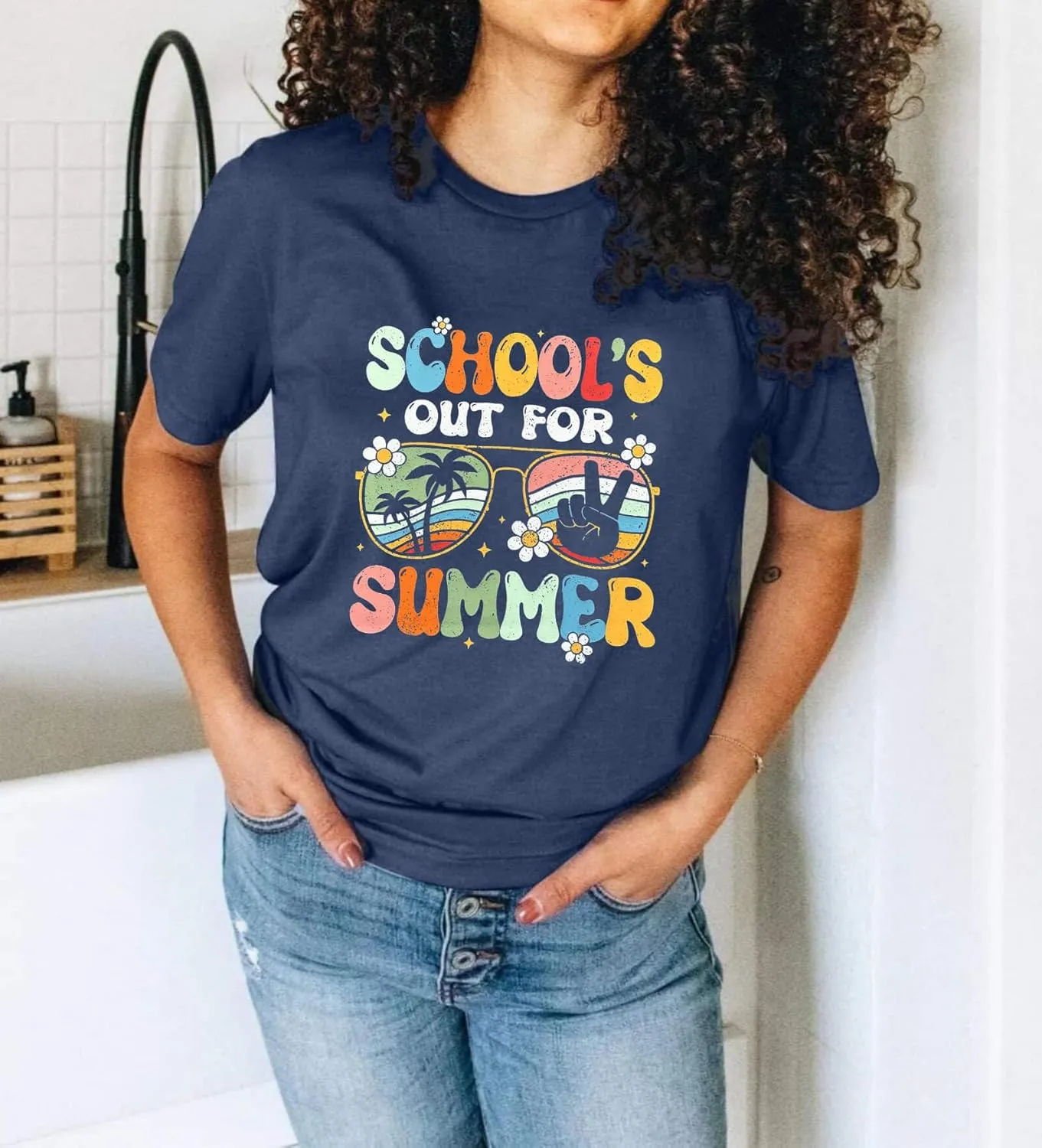 FYAPHION Last Day of School Teacher Shirt Womens Schools Out for Summer T-Shirt Teacher Appreciation Gift