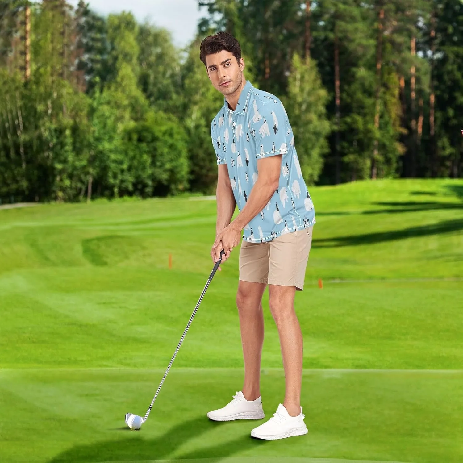 Gentle Goose Men's Polo Shirts Short Sleeve Quick Dry Athletic Outdoor Sports Golf Shirts S-XXL
