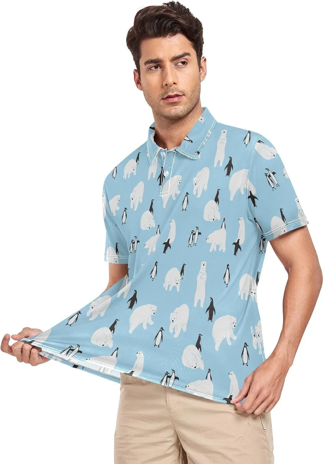 Gentle Goose Men's Polo Shirts Short Sleeve Quick Dry Athletic Outdoor Sports Golf Shirts S-XXL