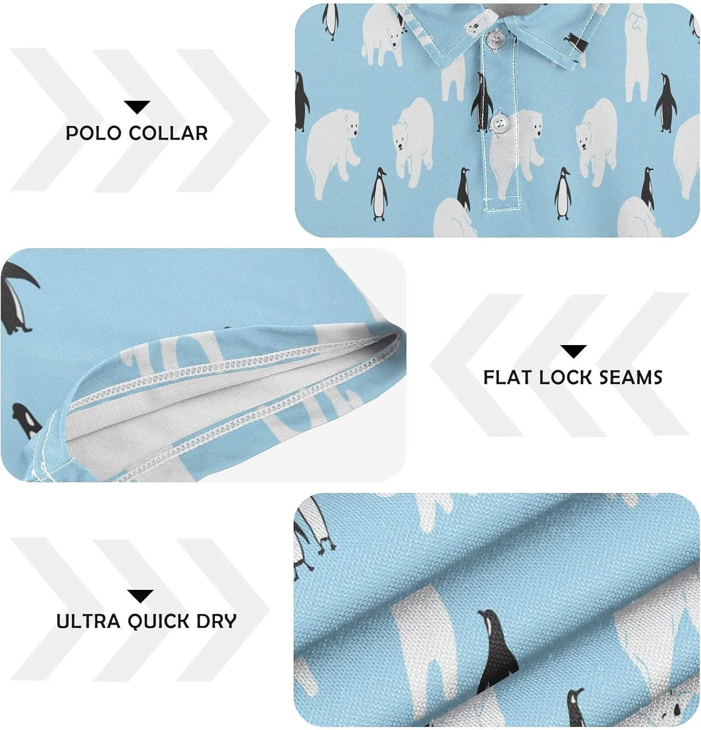 Gentle Goose Men's Polo Shirts Short Sleeve Quick Dry Athletic Outdoor Sports Golf Shirts S-XXL