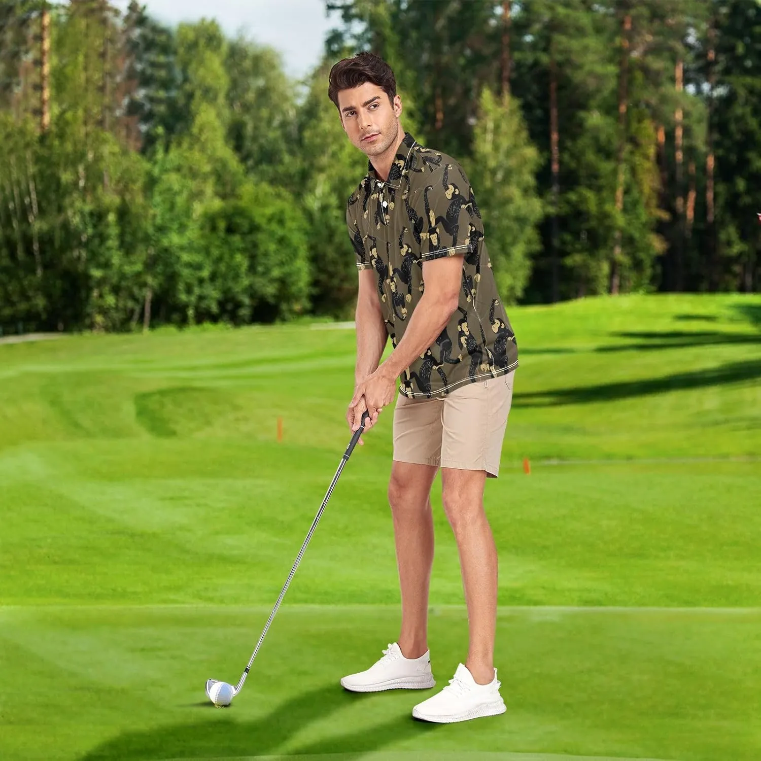 Gentle Goose Men's Polo Shirts Short Sleeve Quick Dry Athletic Outdoor Sports Golf Shirts S-XXL