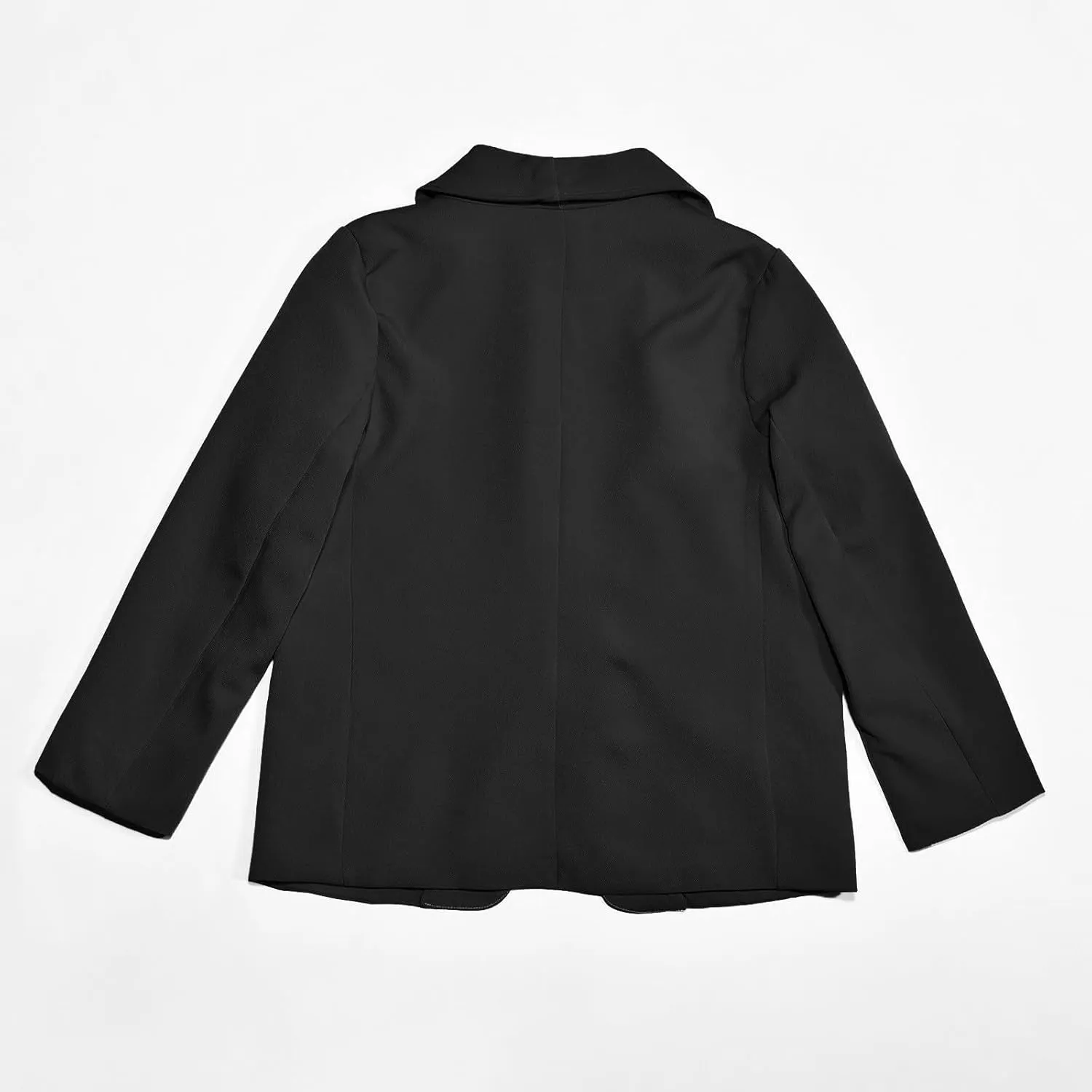 Girls Solid Blazer Jacket Long Sleeve Shawl Collar Open Front Inner Pocket Formal Blazers for Kids Size 3-14 Year
