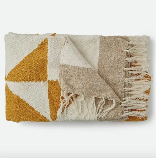Gold Patchwork Sun Throw Blanket