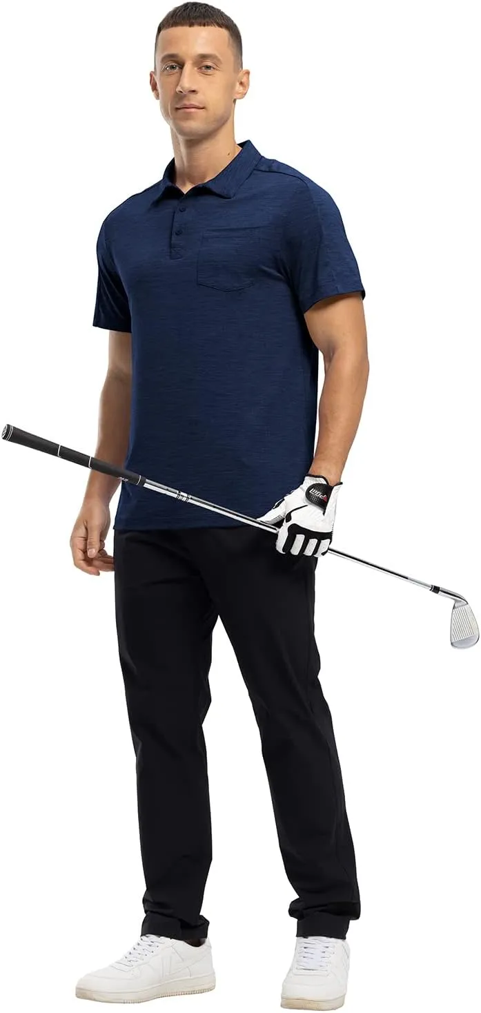 Gopune Men's Polo Shirts Short Sleeve Dry Fit Casual Sports Golf Collared Shirts with Pocket