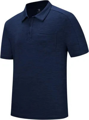 Gopune Men's Polo Shirts Short Sleeve Dry Fit Casual Sports Golf Collared Shirts with Pocket