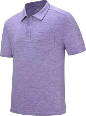Gopune Men's Polo Shirts Short Sleeve Dry Fit Casual Sports Golf Collared Shirts with Pocket