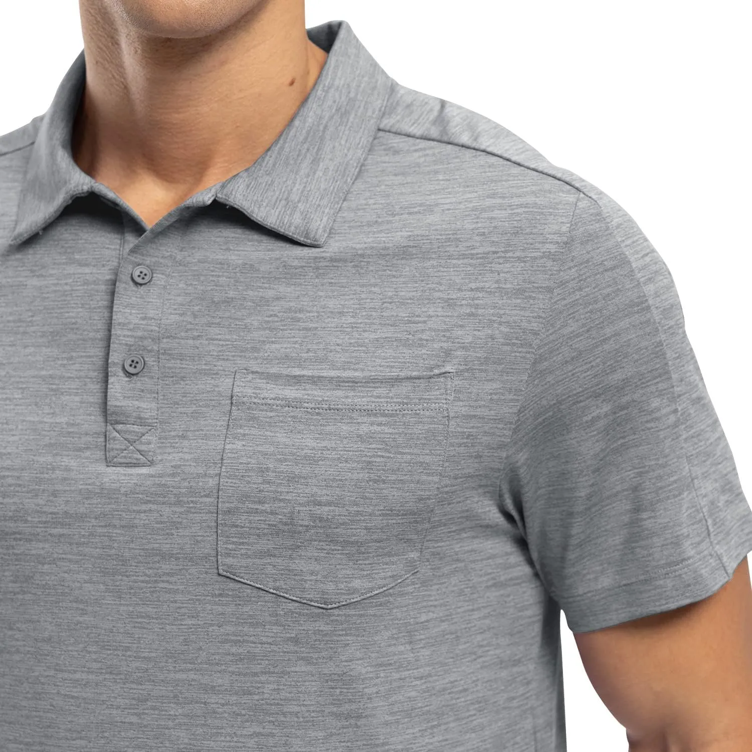 Gopune Men's Polo Shirts Short Sleeve Dry Fit Casual Sports Golf Collared Shirts with Pocket