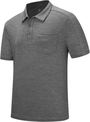 Gopune Men's Polo Shirts Short Sleeve Dry Fit Casual Sports Golf Collared Shirts with Pocket