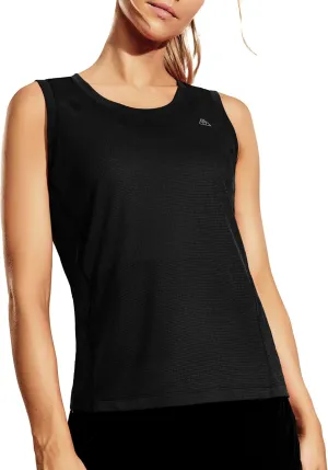 Haimont Women's Workout Tank Tops Mesh Quick Dry Sleeveless Shirts Athletic Shirts for Running Yoga Gym