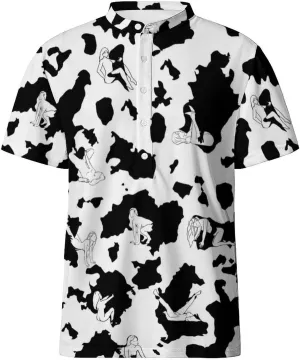 Hawaiian Mens Henley Polo Shirts Short Sleeve Quick Dry Funny Print Casual Collarless Golf Shirts for Men