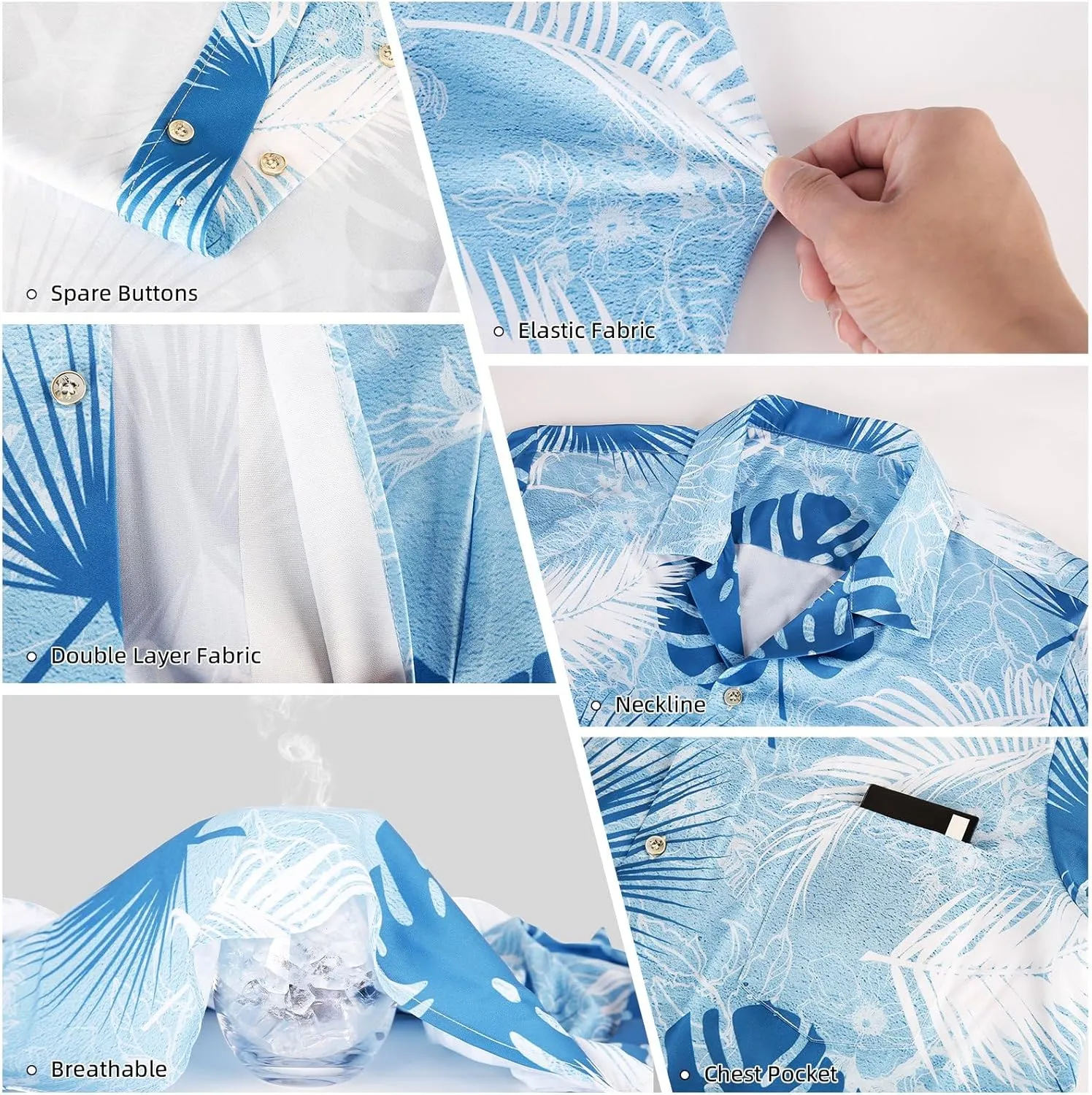 Hawaiian Shirt for Mens Beach Shirts Short Sleeve Button Shirts for Men Tropical Big Tall Funny Floral Aloha Shirt