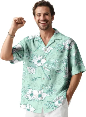 Hawaiian Shirt for Mens Beach Shirts Short Sleeve Button Shirts for Men Tropical Big Tall Funny Floral Aloha Shirt