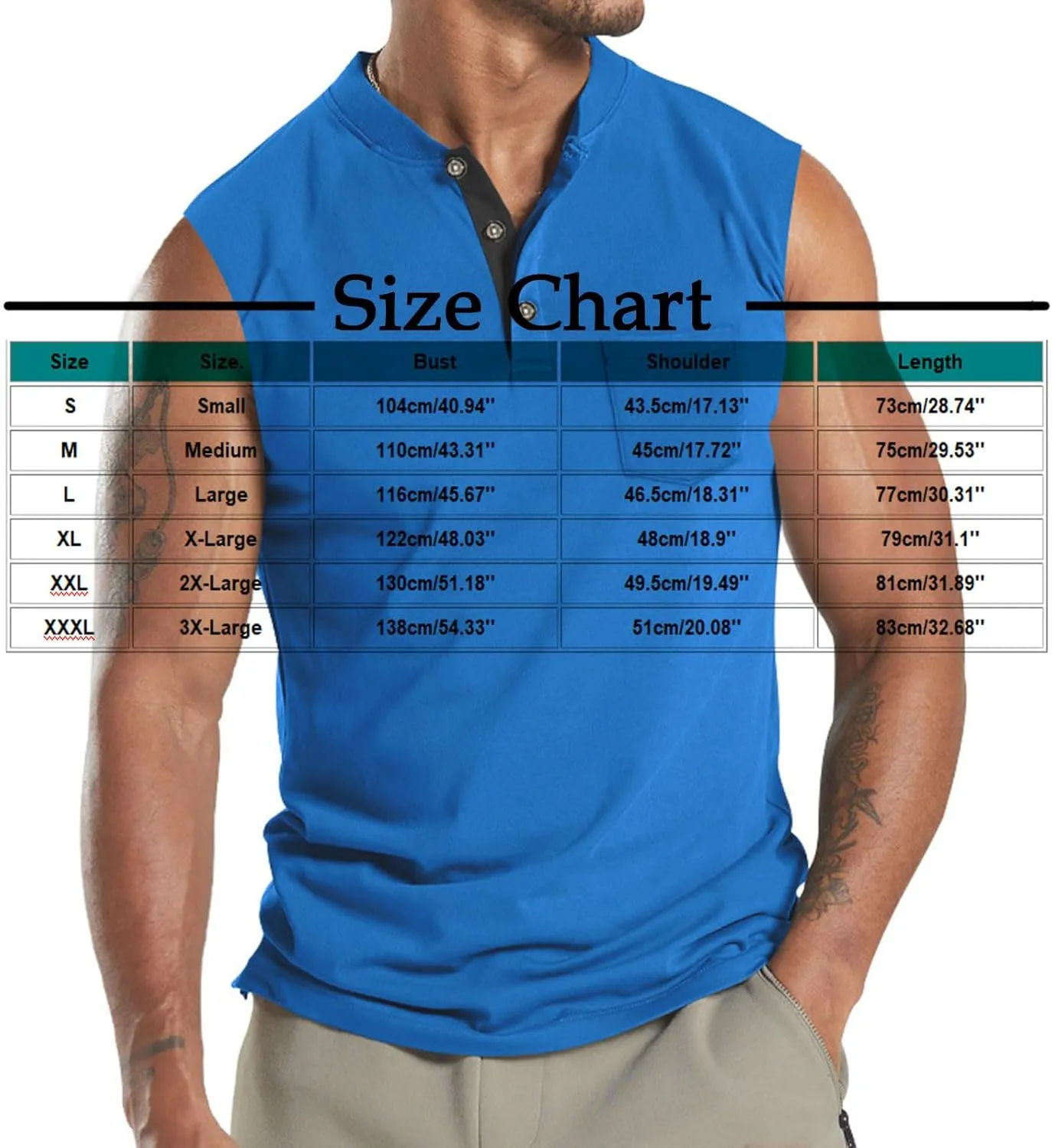 Henley Tank Top Men Summer Casual Sleeveless V Neck Button Up Muscle T Shirts with Pocket Beach Vacation Tops for Men
