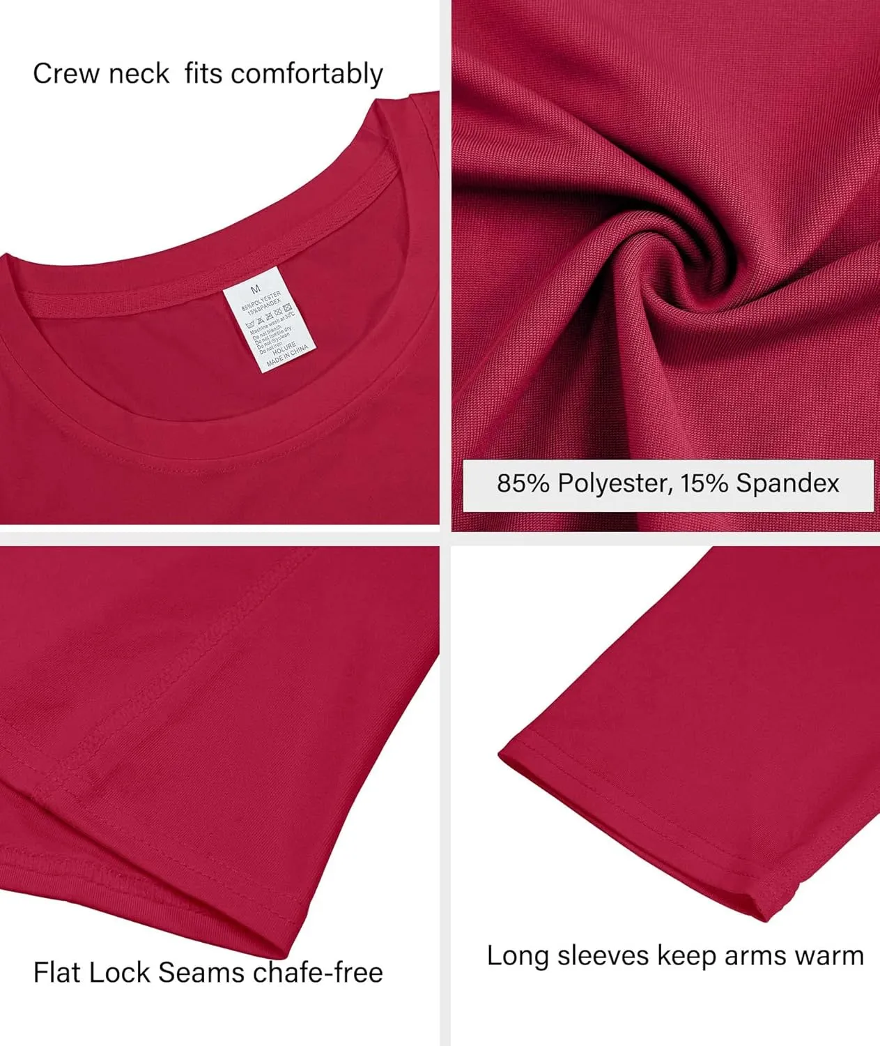 HIBETY 3 Pack Women's UPF 50  Sun Protection Shirts, Workout Gym Long Sleeve Shirts, Quick Dry Tops