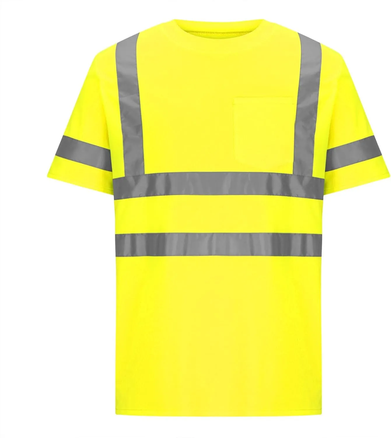 High Vis Shirts for Men Summer Quick Dry Reflective Safety Shirts for Men Hi Visibility Work Shirt for Construction