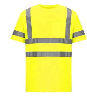 High Vis Shirts for Men Summer Quick Dry Reflective Safety Shirts for Men Hi Visibility Work Shirt for Construction