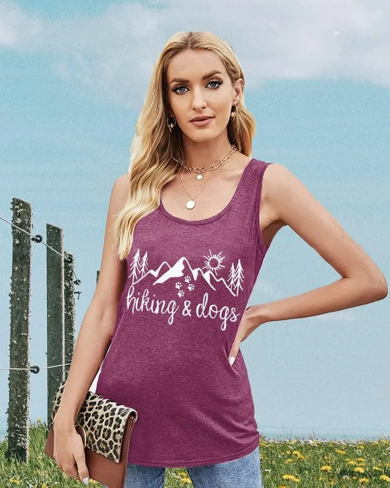 Hiking Mountain Shirts Women Funny Adventure Graphic Tank Top Summer Outdoor Camping Sleeveless Tee