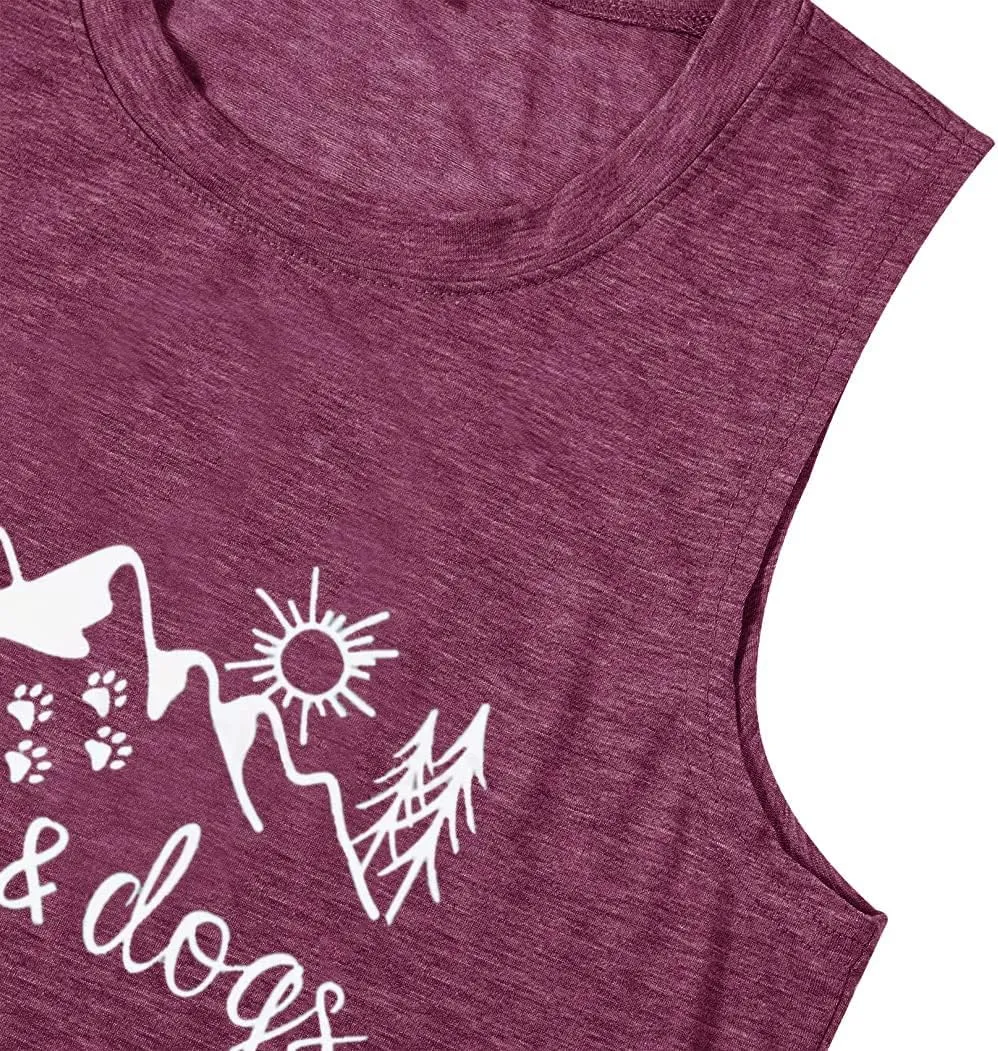 Hiking Mountain Shirts Women Funny Adventure Graphic Tank Top Summer Outdoor Camping Sleeveless Tee