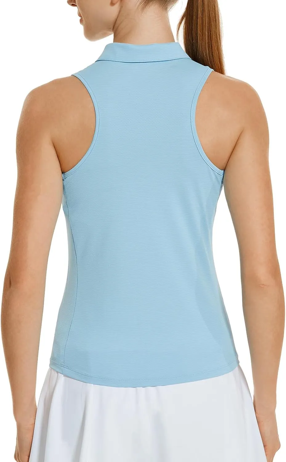 HODOSPORTS Women's Sleeveless Golf Polo Shirts V-Neck Tennis Shirts Quick Dry Racerback Tank Tops