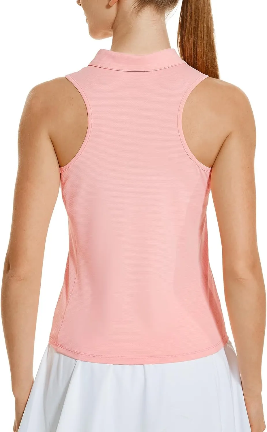 HODOSPORTS Women's Sleeveless Golf Polo Shirts V-Neck Tennis Shirts Quick Dry Racerback Tank Tops