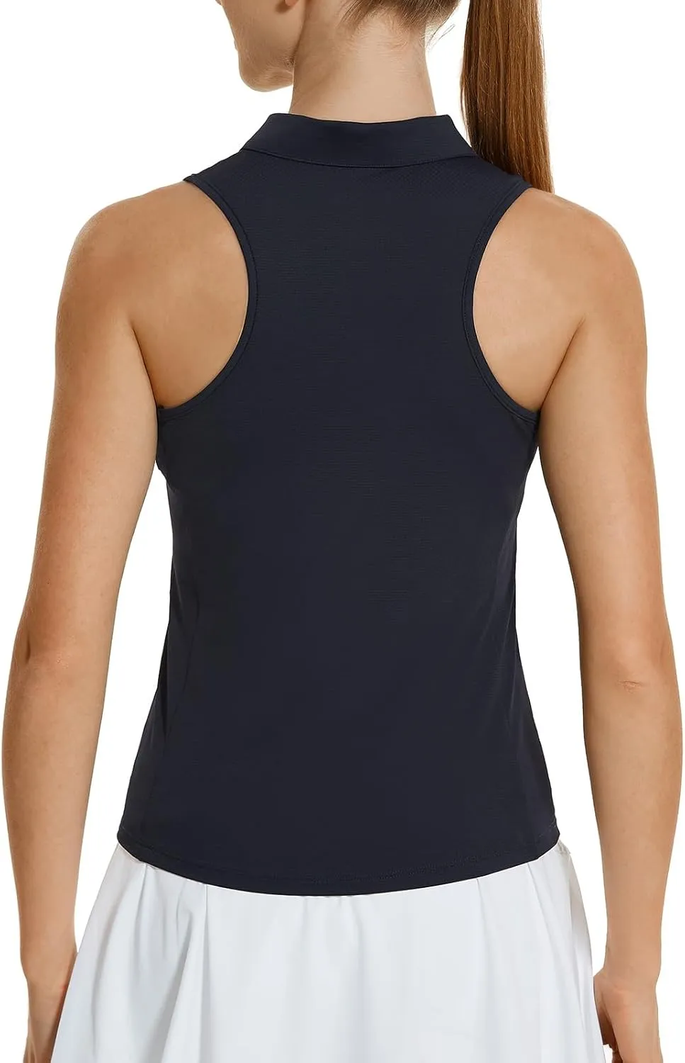 HODOSPORTS Women's Sleeveless Golf Polo Shirts V-Neck Tennis Shirts Quick Dry Racerback Tank Tops