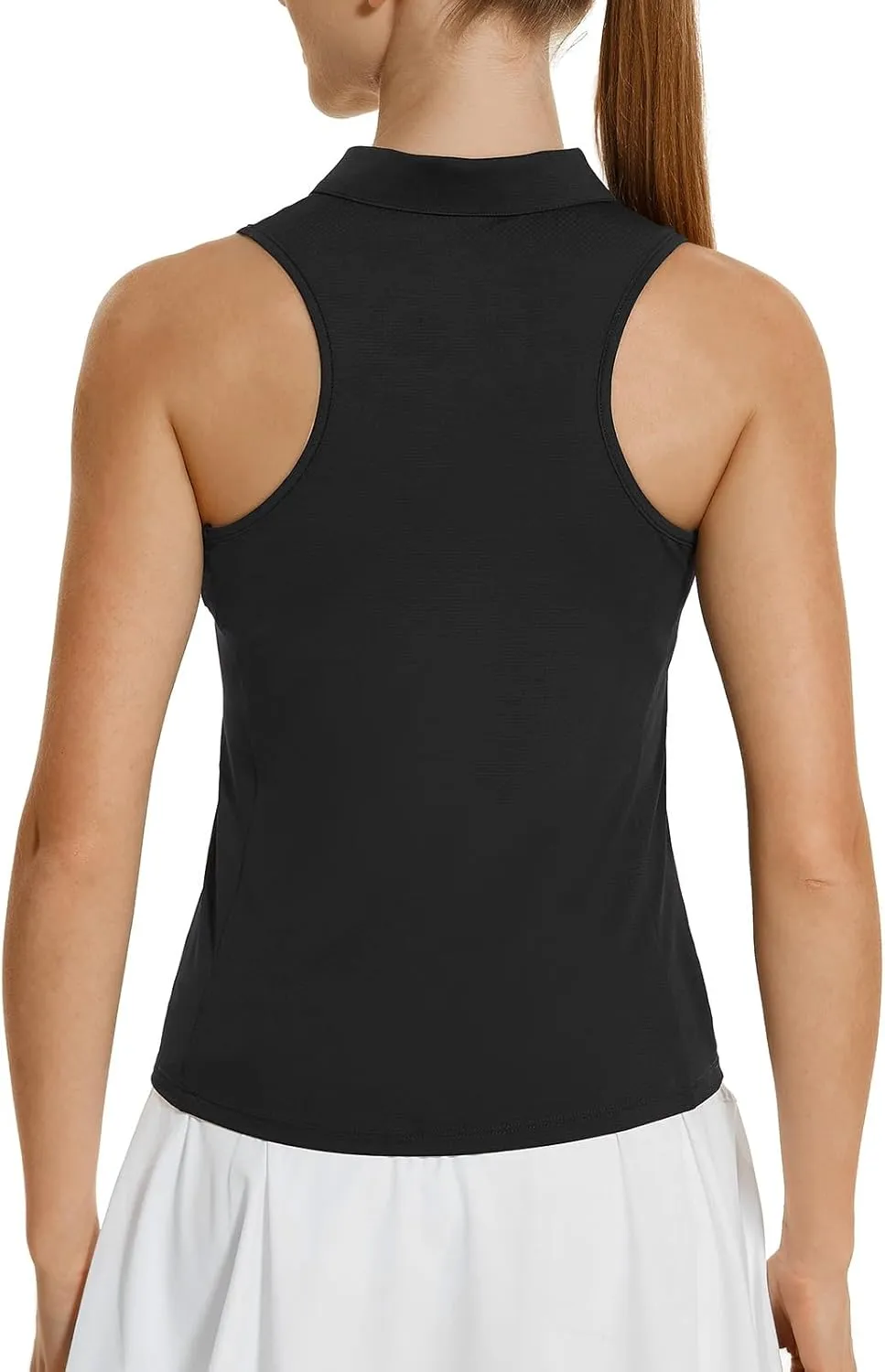 HODOSPORTS Women's Sleeveless Golf Polo Shirts V-Neck Tennis Shirts Quick Dry Racerback Tank Tops