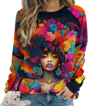 HOTYD Women Aztec Sweatshirt Casaul Fall Long Sleeve Crewneck Cowgirl Shirts Vintage Bull Graphic Pullover Western Tops