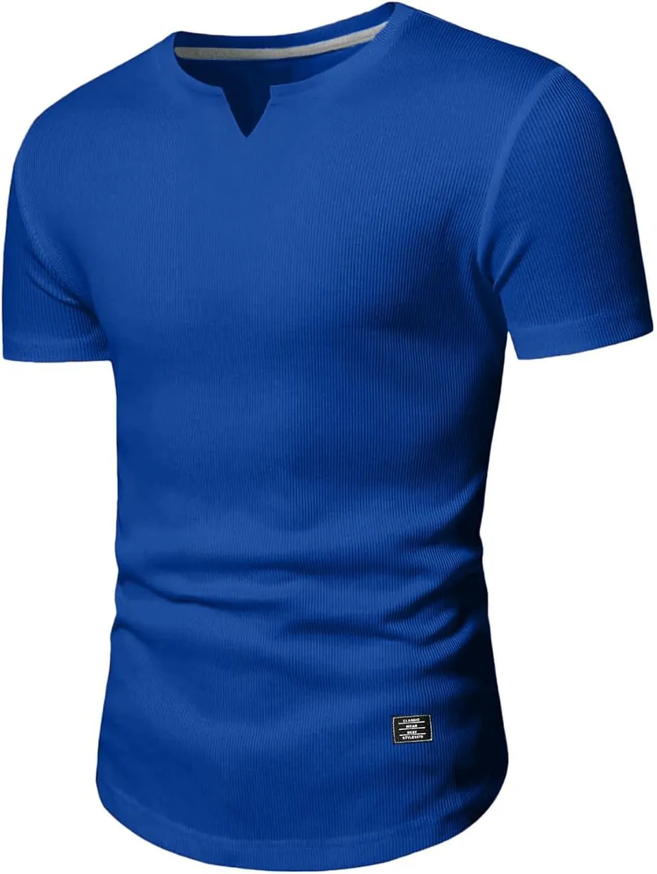 JMIERR Mens Muscle Slim T Shirt V-Neck Longline Henley Shirt Gym Workout Athletic Tee Shirts