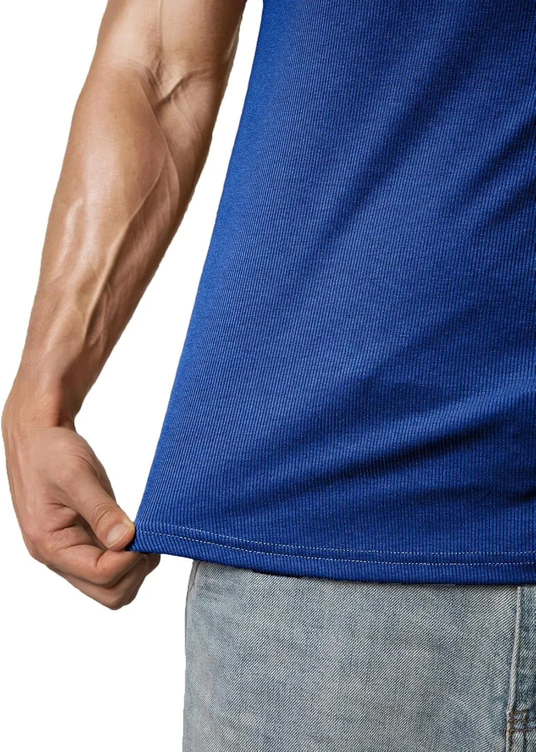 JMIERR Mens Muscle Slim T Shirt V-Neck Longline Henley Shirt Gym Workout Athletic Tee Shirts