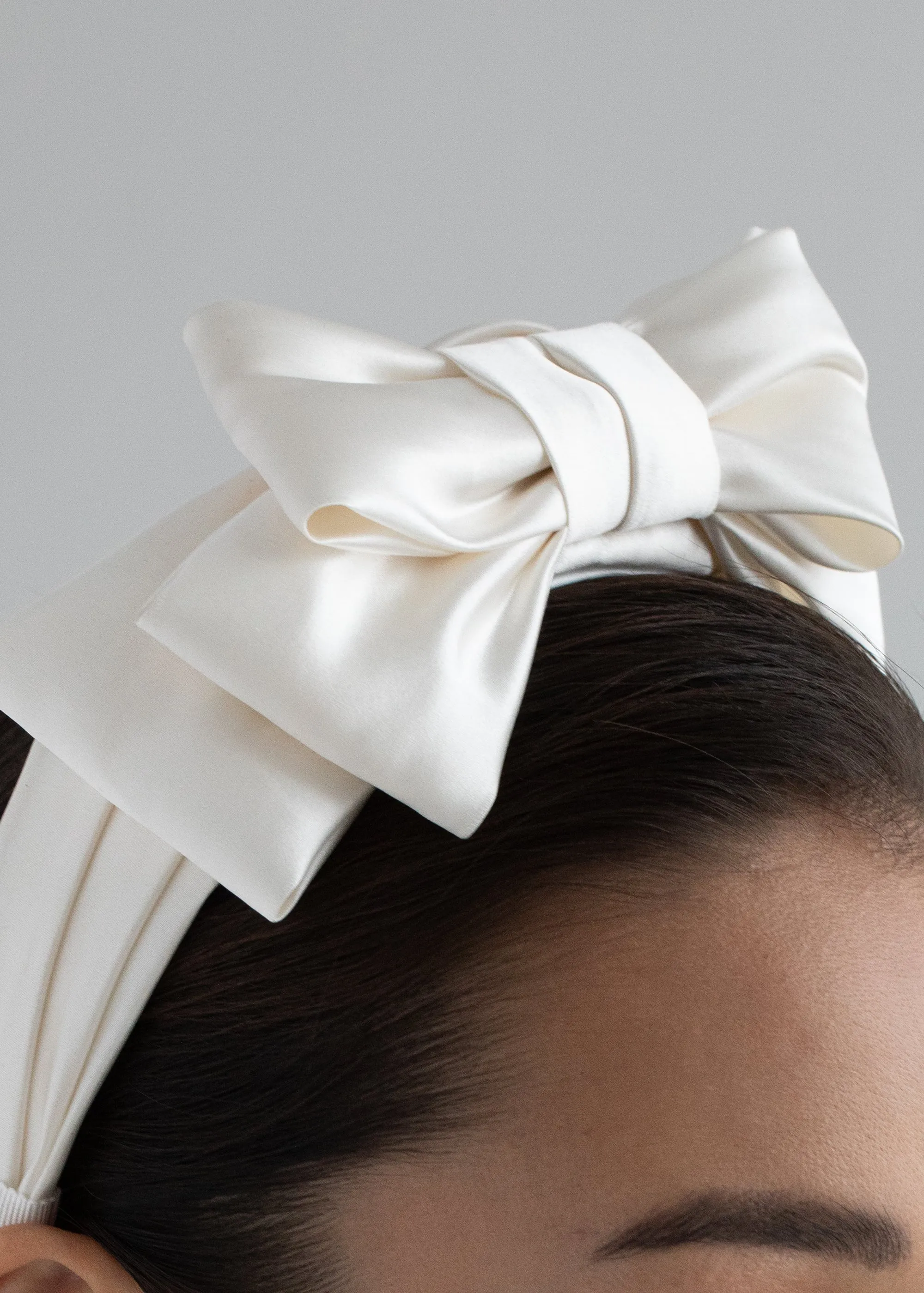Karmen Bow Headband -- Cream