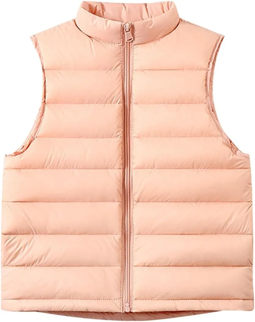 Kids Winter Thicken Puffer Down Jacket Vest 2025 Zip Warm Waistcoat Boys Girls Sleeveless Outerwear 4-16 Years Old