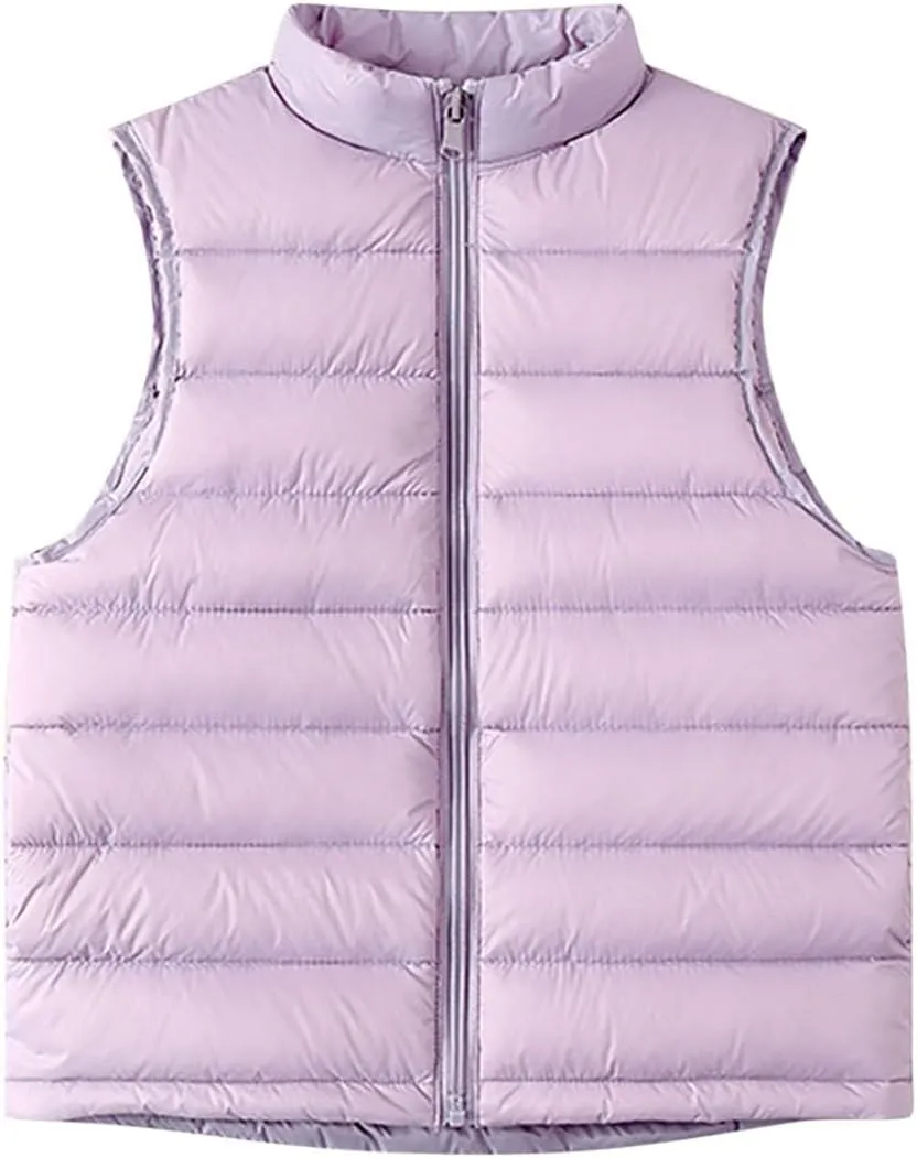 Kids Winter Thicken Puffer Down Jacket Vest 2025 Zip Warm Waistcoat Boys Girls Sleeveless Outerwear 4-16 Years Old