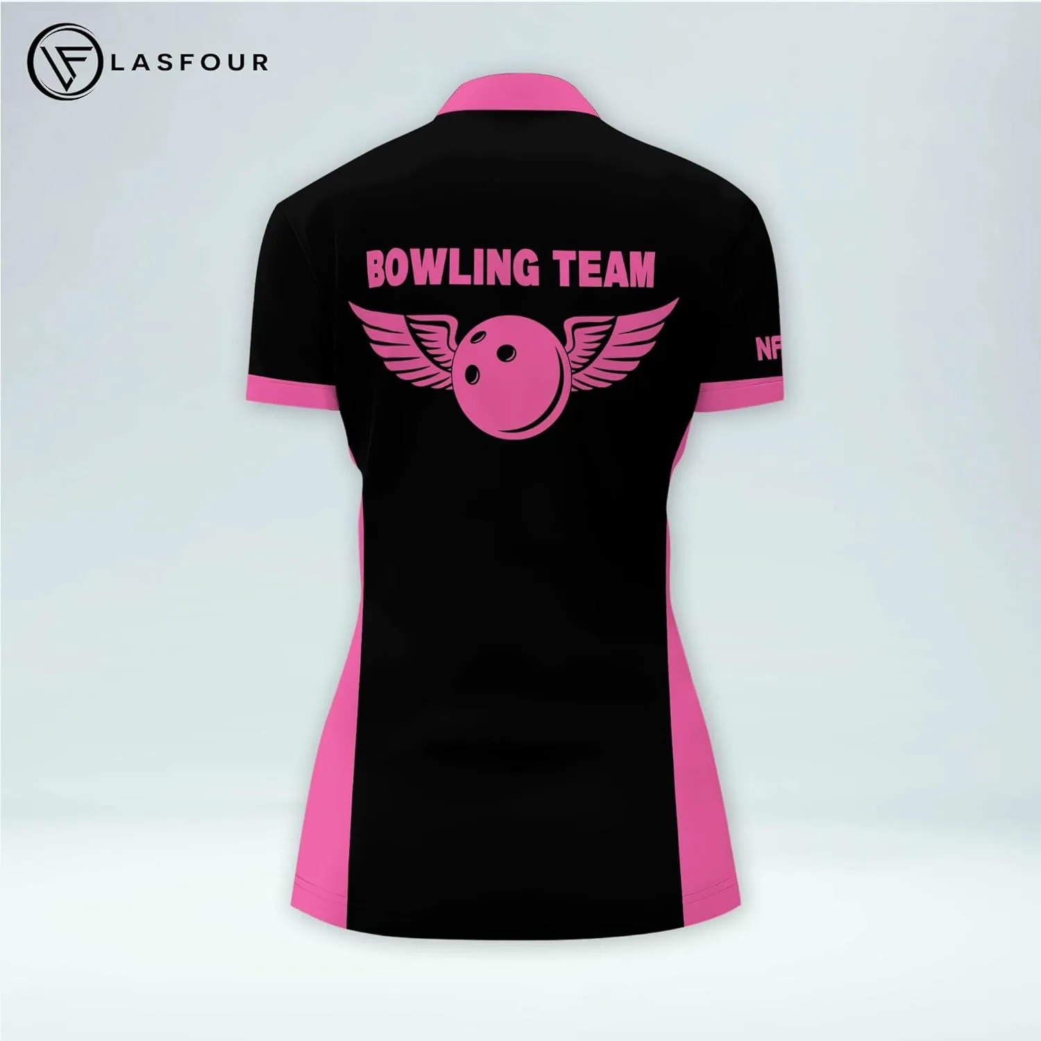 LASFOUR Personalized 3D Funny Heartbeat Pulse Line Pink Bowling Shirts for Women, Custom Bowling Jerseys Shirt for Women