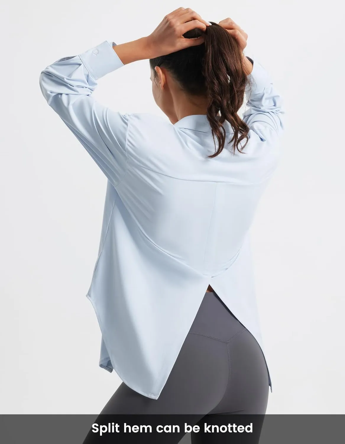 Libin Women's Sun Protection Shirts Long Sleeve UPF50  Button Down Shirt Quick Dry Swim Beach Cover Up for Hiking Safari