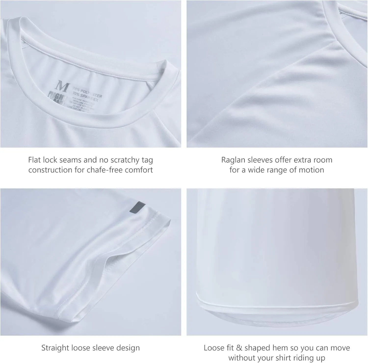 Lightbare UPF50  Men's Dry Fit T-Shirts Short Sleeve Sun Protection Shirts for Running Workout Sports