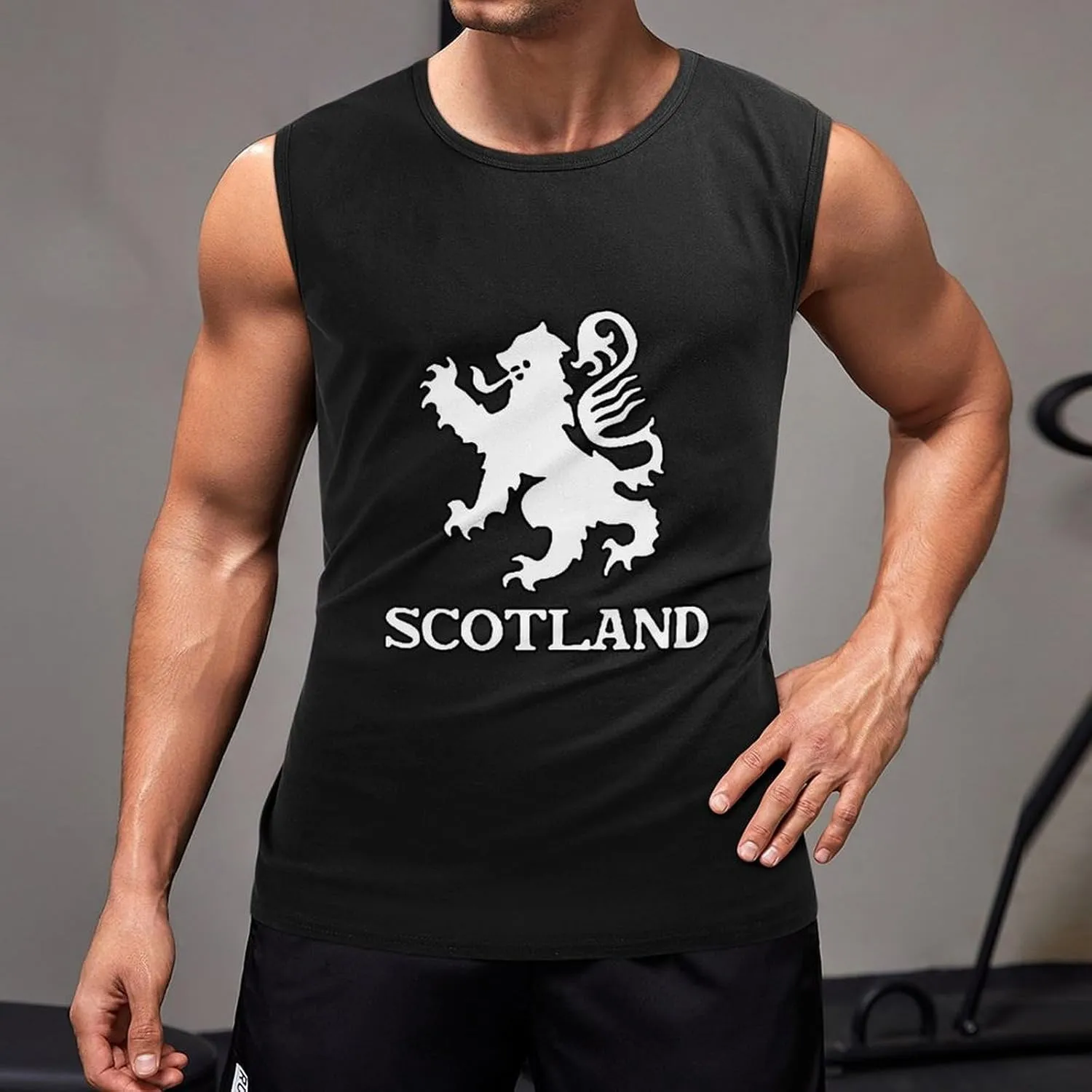 Lion Rampant Scotland Scottish Men's Sleeveless Shirts Muscle Tank Top Gym Workout T Shirt