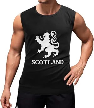 Lion Rampant Scotland Scottish Men's Sleeveless Shirts Muscle Tank Top Gym Workout T Shirt