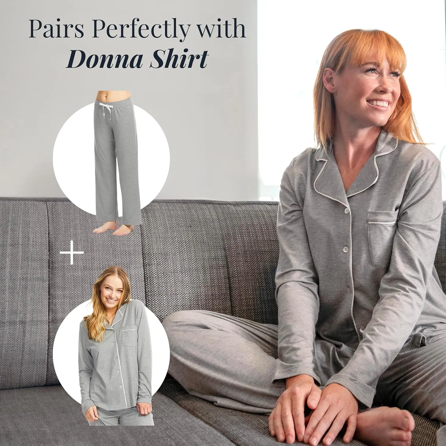 Lusome Donna Sleep Pants for Hot Flash Relief, Cooling Pajama Pants for Night Sweats and Hot Sleepers, Cooling PJs for Women
